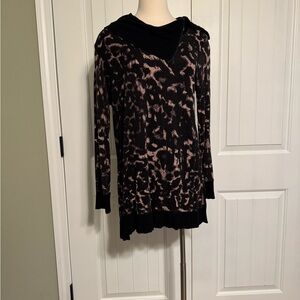 Stylish Black and Tan Animal Print Sweater